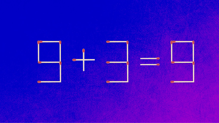 האם תצליחו לפתור את המשוואה באמצעות הזזת גפרור אחד בלבד?