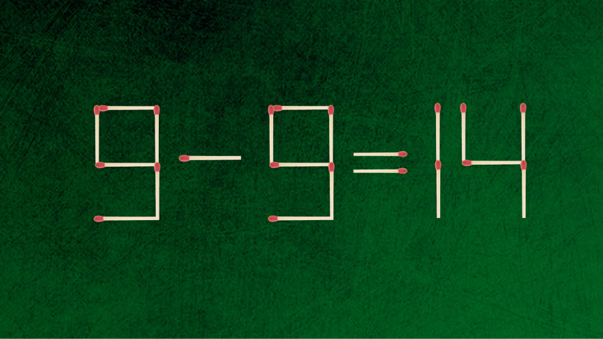 האם תצליחו לפתור את המשוואה באמצעות הזזת גפרור אחד בלבד?