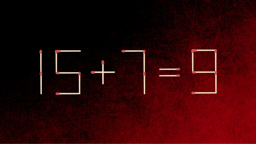 האם תצליחו לפתור את המשוואה באמצעות הזזת גפרור אחד בלבד?