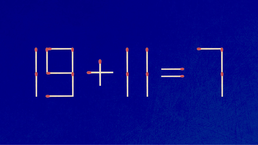 האם תצליחו לפתור את המשוואה באמצעות הזזת גפרור אחד בלבד?