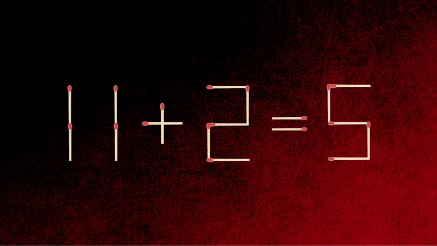 האם תצליחו לפתור את המשוואה באמצעות הזזת גפרור אחד בלבד?