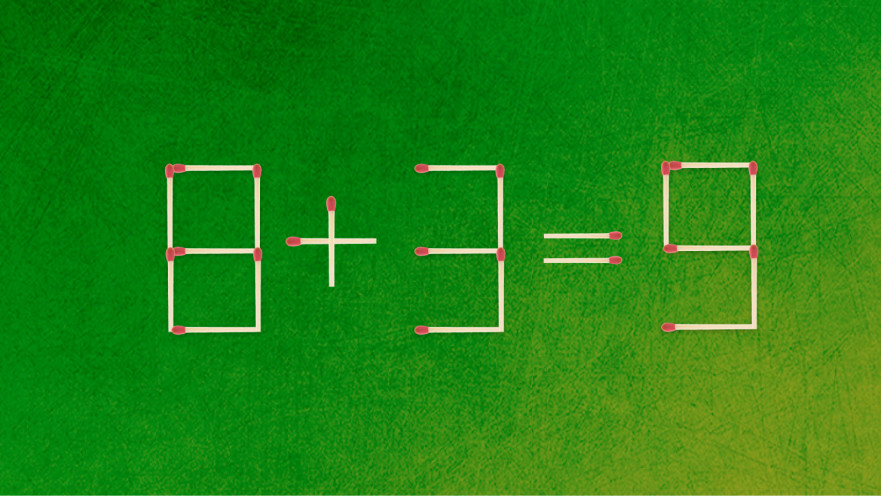 האם תצליחו לפתור את המשוואה באמצעות הזזת גפרור אחד בלבד?