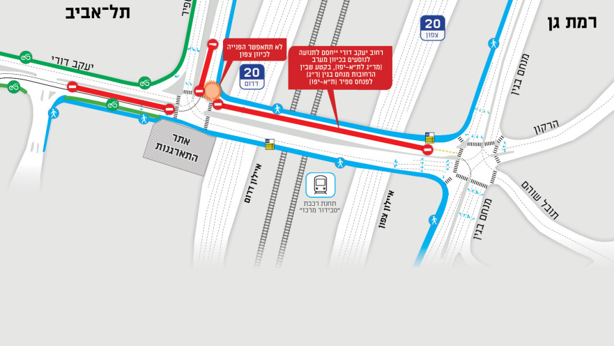 מפת עבודות גשר מודעי