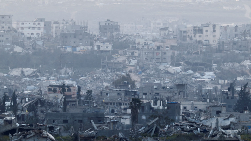 הרס בעזה, כפי שנצפה מהגבול עם ישראל