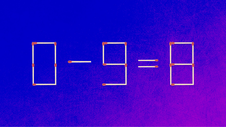 האם תצליחו לפתור את המשוואה באמצעות הזזת גפרור אחד בלבד?