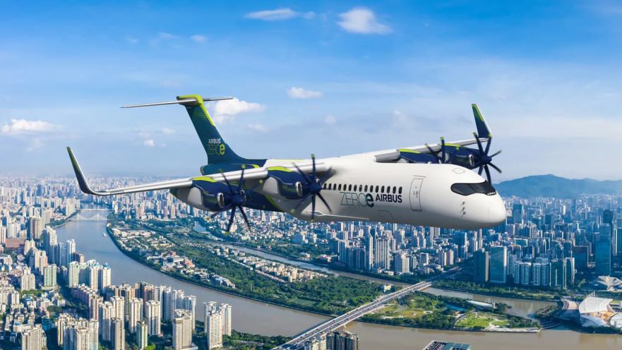 ZEROe של איירבאס. ארבעה מנועים חשמליים עם דמיון לפרופלור (