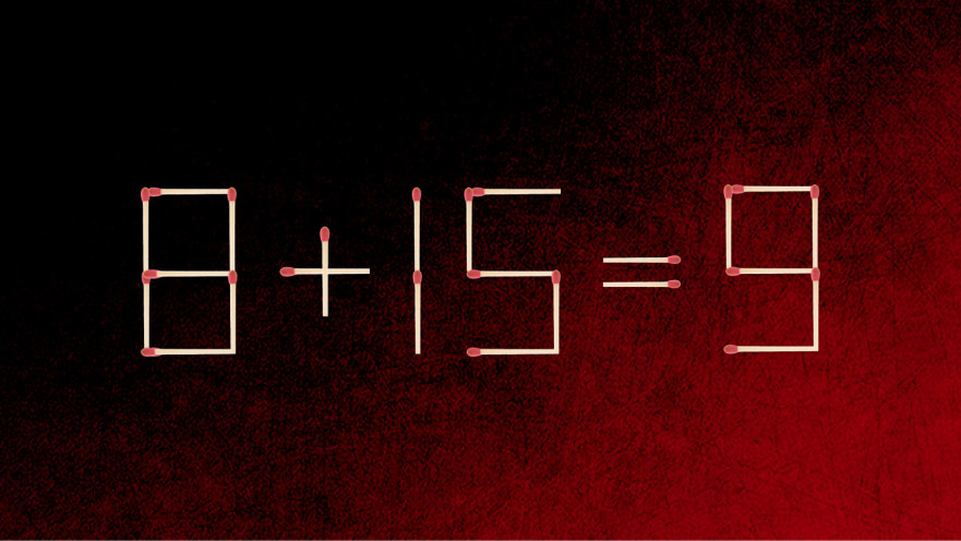 האם תצליחו לפתור את המשוואה באמצעות הזזת גפרור אחד בלבד?