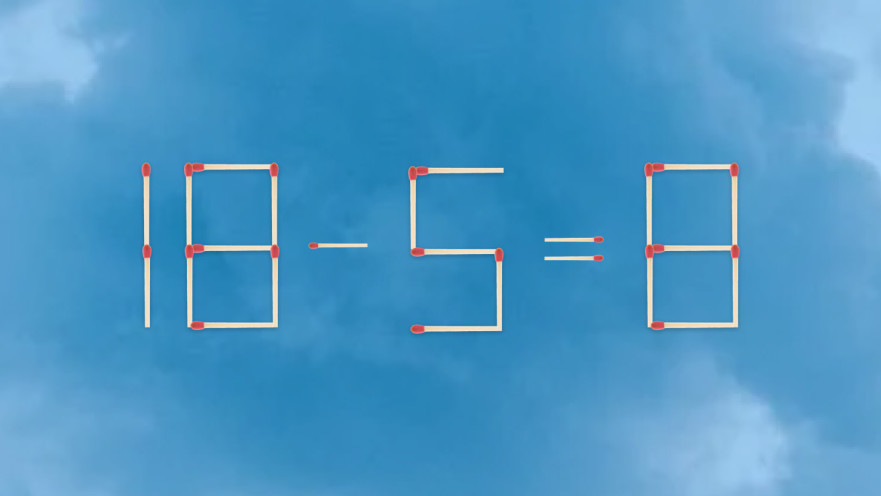 האם תצליחו לפתור את המשוואה באמצעות הזזת גפרור אחד בלבד?