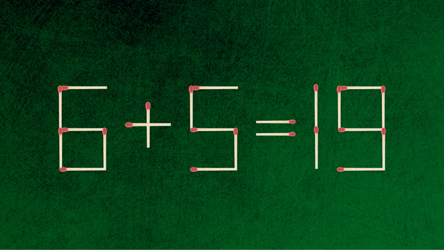 האם תצליחו לפתור את המשוואה באמצעות הזזת גפרור אחד בלבד?