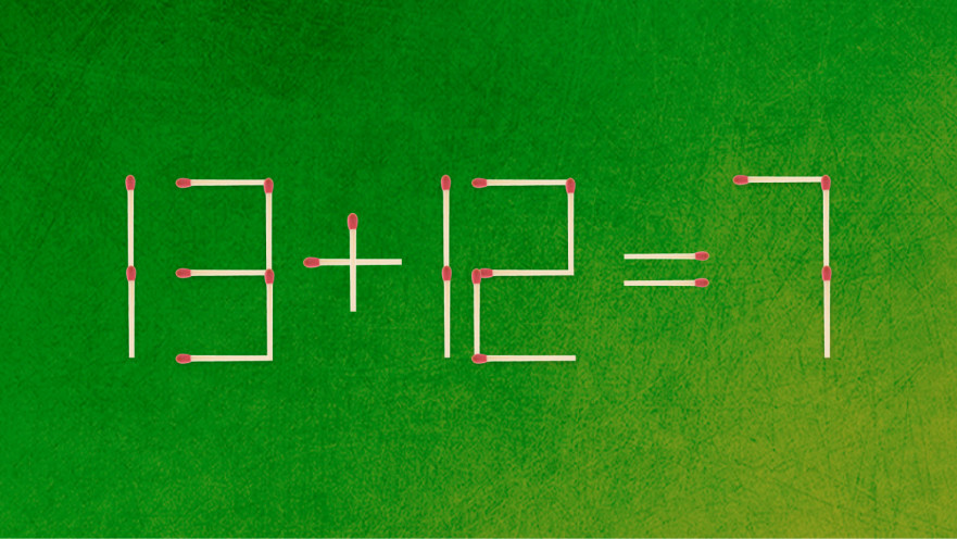 האם תצליחו לפתור את המשוואה באמצעות הזזת גפרור אחד בלבד?