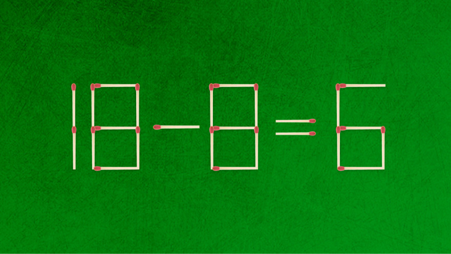 האם תצליחו לפתור את המשוואה באמצעות הזזת גפרור אחד בלבד?