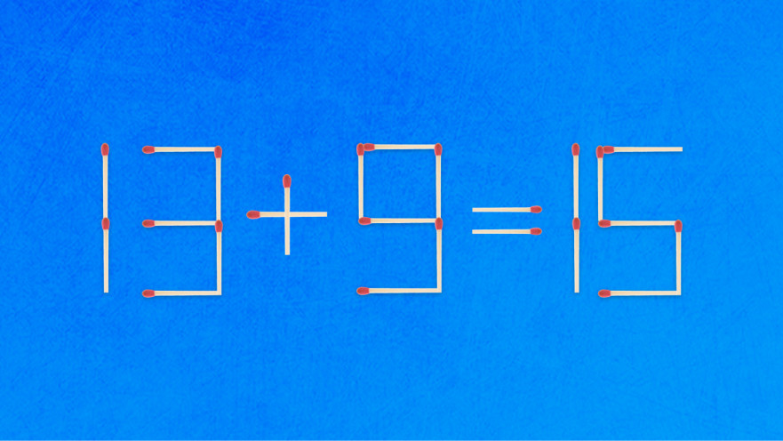 האם תצליחו לפתור את המשוואה באמצעות הזזת גפרור אחד בלבד?