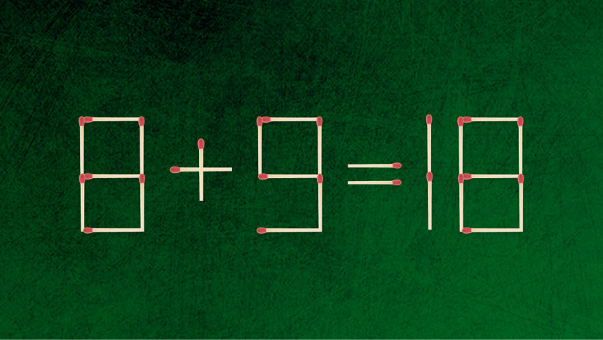 האם תצליחו לפתור את המשוואה באמצעות הזזת גפרור אחד בלבד?