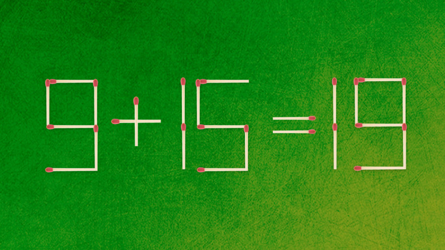 האם תצליחו לפתור את המשוואה באמצעות הזזת גפרור אחד בלבד?