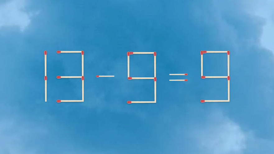 האם תצליחו לפתור את המשוואה באמצעות הזזת גפרור אחד בלבד?