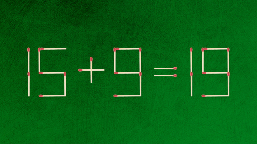 האם תצליחו לפתור את המשוואה באמצעות הזזת גפרור אחד בלבד?