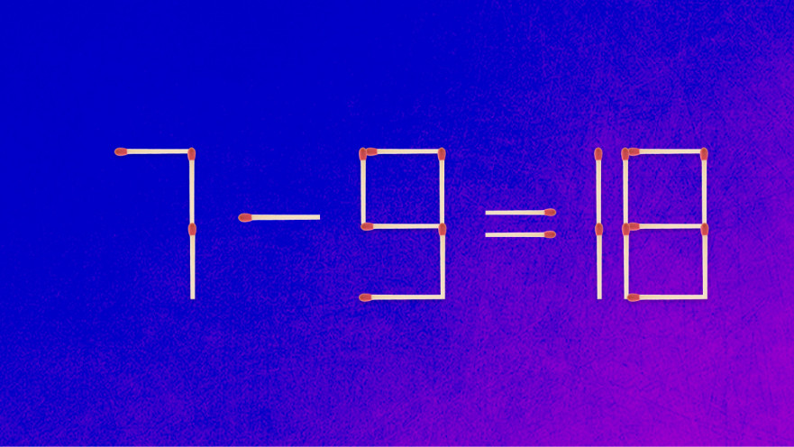האם תצליחו לפתור את המשוואה באמצעות הזזת גפרור אחד בלבד?