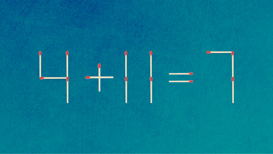האם תצליחו לפתור את המשוואה באמצעות הזזת גפרור אחד בלבד?
