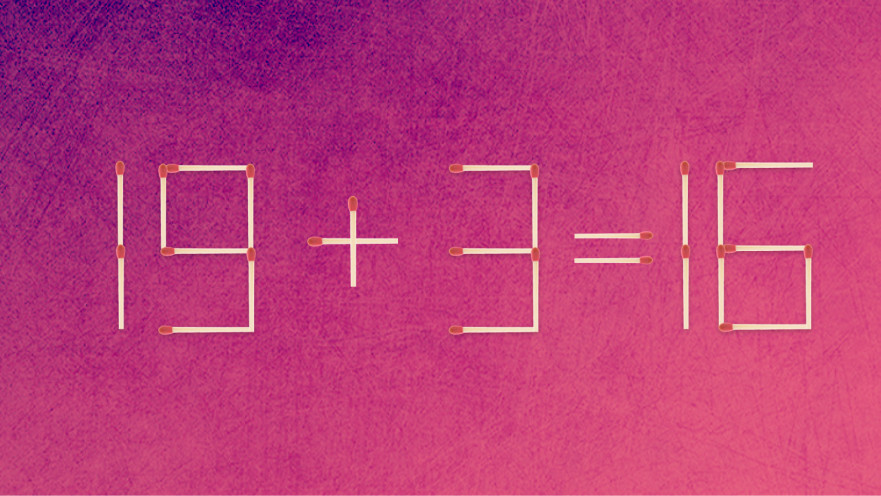 האם תצליחו לפתור את המשוואה באמצעות הזזת גפרור אחד בלבד?