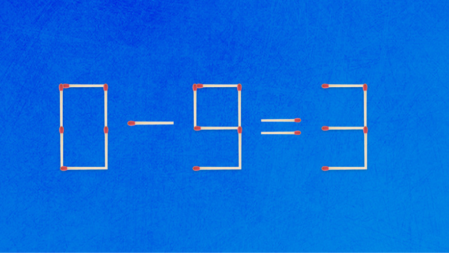 האם תצליחו לפתור את המשוואה באמצעות הזזת גפרור אחד בלבד?