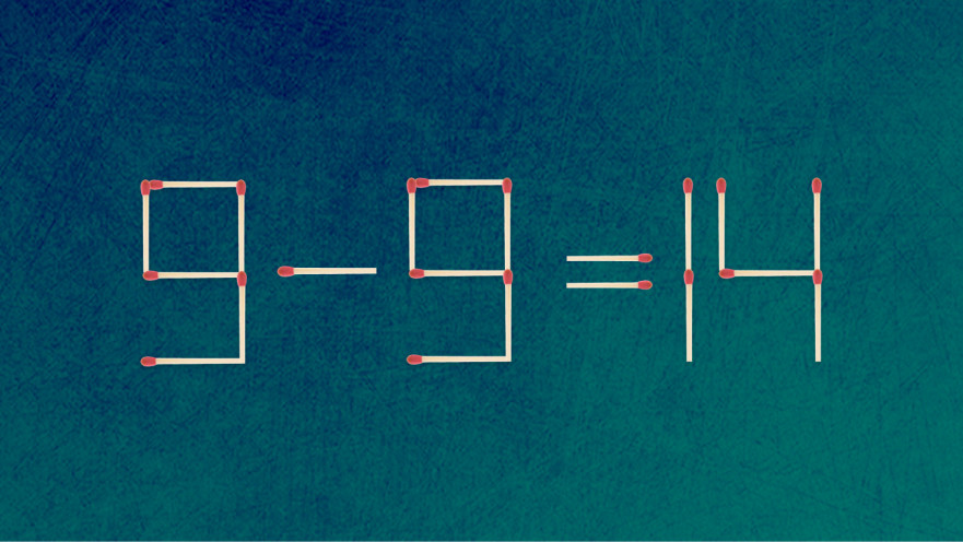 האם תצליחו לפתור את המשוואה באמצעות הזזת גפרור אחד בלבד?