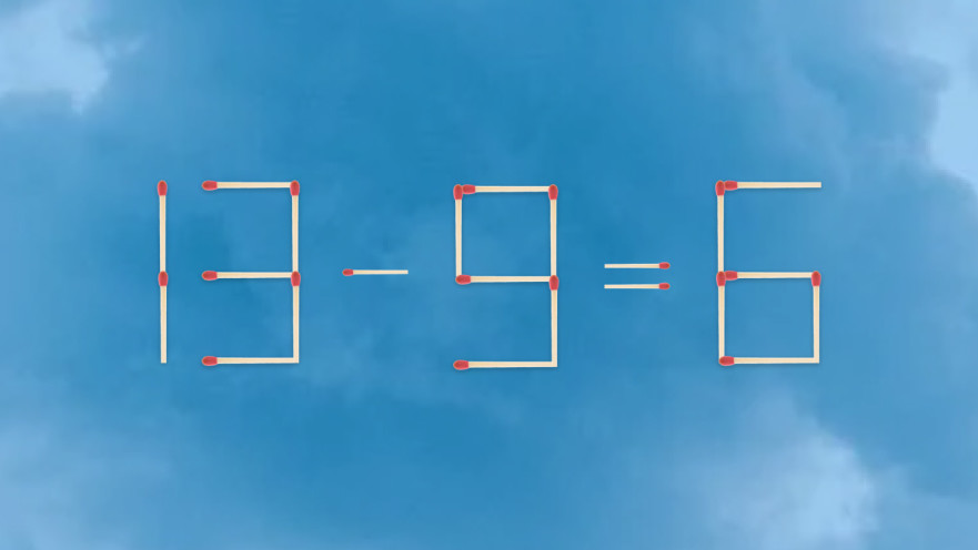 האם תצליחו לפתור את המשוואה באמצעות הזזת גפרור אחד בלבד?