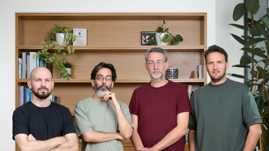 מייסדי Weavy מימין לשמאל - יונתן אלומות CTO, יונתן גור זאב CPO, איתי שיף CCO, ליאור אלבק CEO