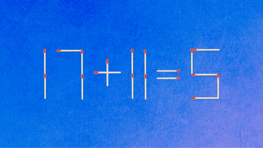 האם תצליחו לפתור את המשוואה באמצעות הזזת גפרור אחד בלבד?