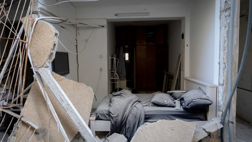 זירת פגיעת הטיל בבת ים