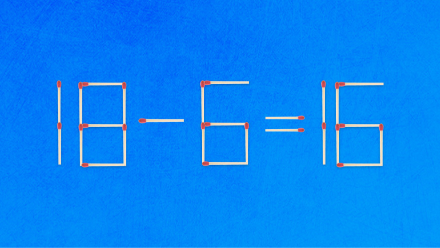 האם תצליחו לפתור את המשוואה באמצעות הזזת גפרור אחד בלבד?
