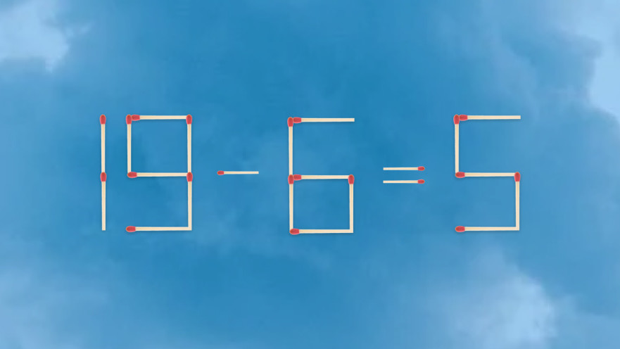 האם תצליחו לפתור את המשוואה באמצעות הזזת גפרור אחד בלבד?