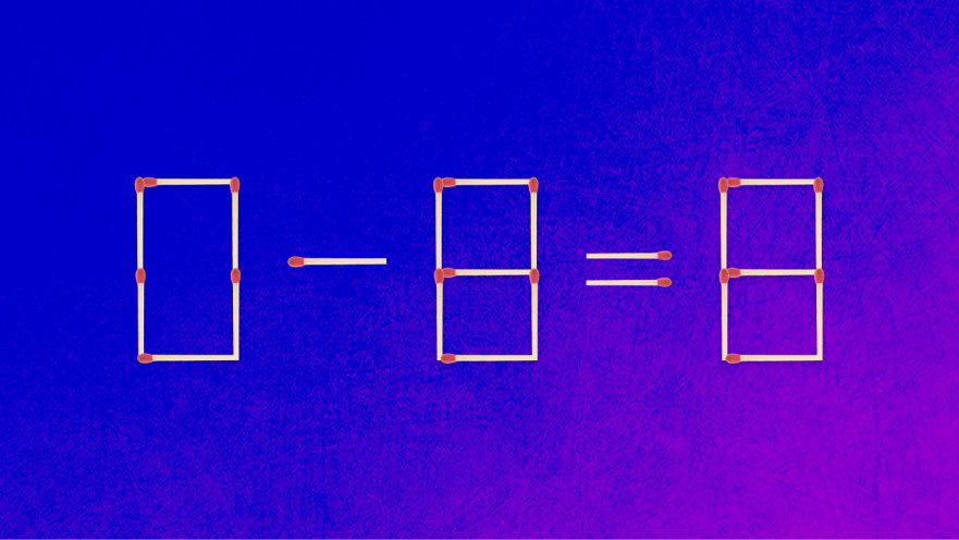 האם תצליחו לפתור את המשוואה באמצעות הזזת גפרור אחד בלבד?