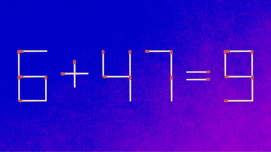 האם תצליחו לפתור את המשוואה באמצעות הזזת גפרור אחד בלבד?
