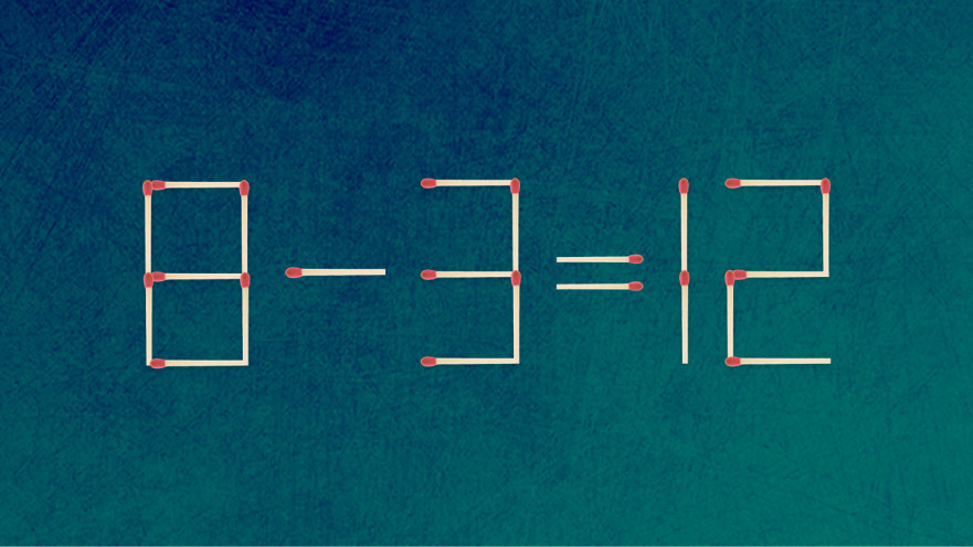 האם תצליחו לפתור את המשוואה באמצעות הזזת גפרור אחד בלבד?