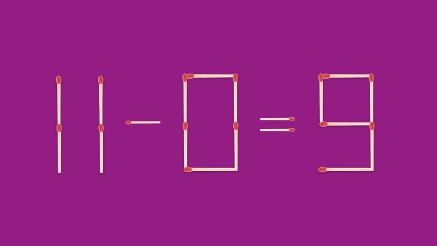 האם תצליחו לפתור את המשוואה באמצעות הזזת גפרור אחד בלבד?