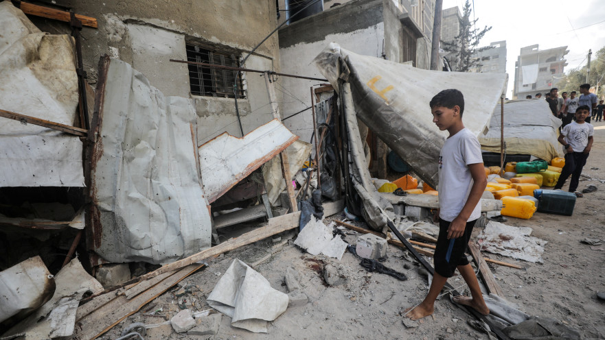 זירת האירוע בו נפגעו הילדים בעזה