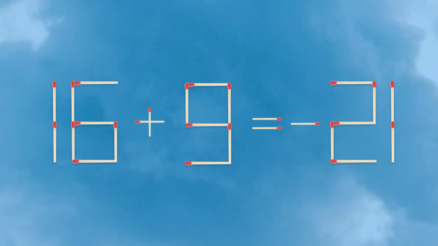 האם תצליחו לפתור את המשוואה באמצעות הזזת גפרור אחד בלבד?