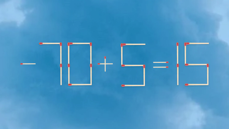 האם תצליחו לפתור את המשוואה באמצעות הזזת גפרור אחד בלבד?