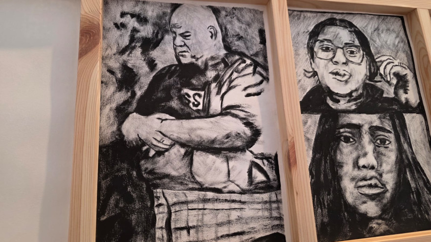 ציור מהתעורכה בבית הגפן בחיפה