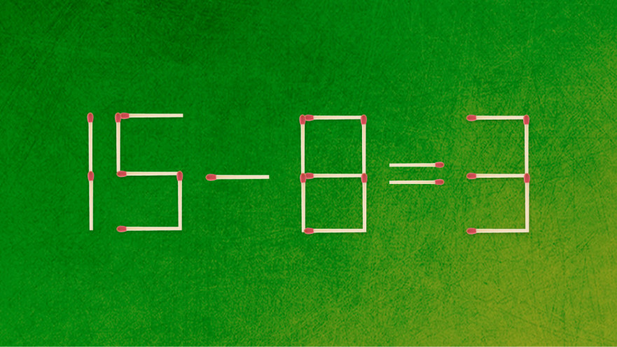 האם תצליחו לפתור את המשוואה באמצעות הזזת גפרור אחד בלבד?