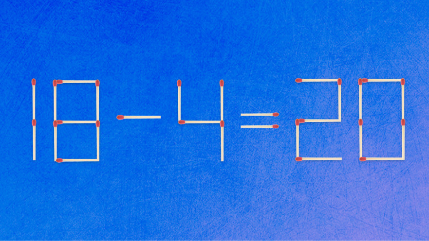 האם תצליחו לפתור את המשוואה באמצעות הזזת גפרור אחד בלבד?