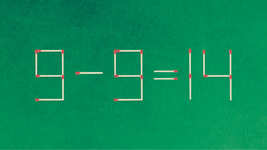 האם תצליחו לפתור את המשוואה באמצעות הזזת גפרור אחד בלבד?