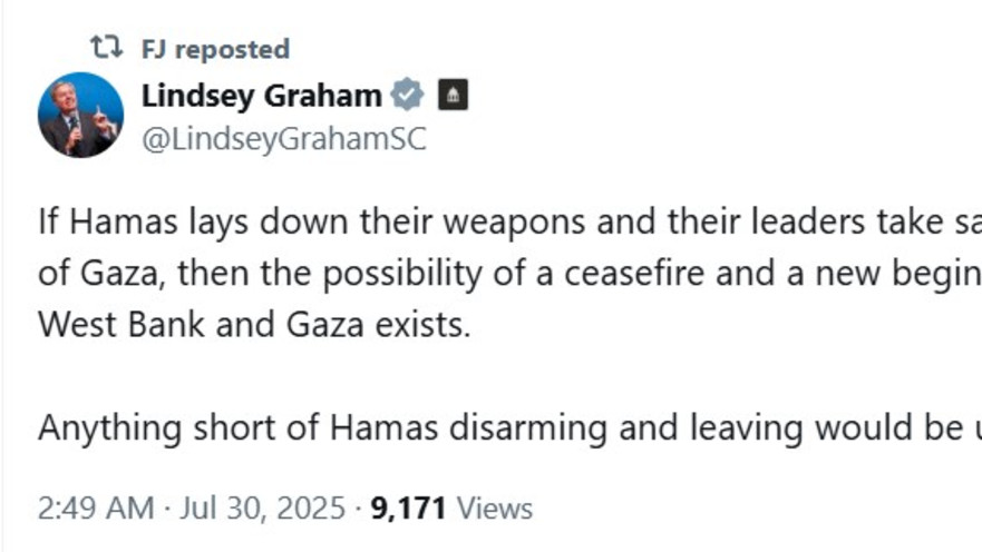 הציוץ של לינדזי גרהאם