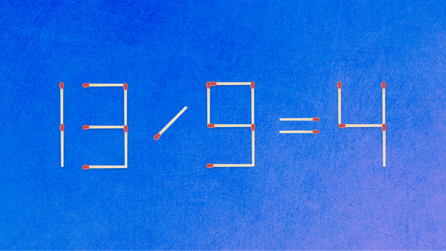 האם תצליחו לפתור את המשוואה באמצעות הזזת גפרור אחד בלבד?