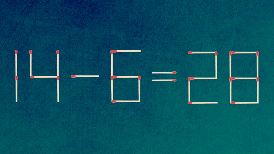 האם תצליחו לפתור את המשוואה באמצעות הזזת גפרור אחד בלבד?