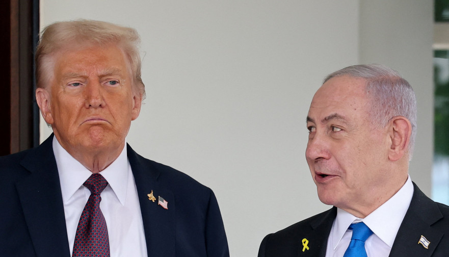 בנימין נתניהו, דונלד טראמפ (צילום: REUTERS/Kevin Lamarque)