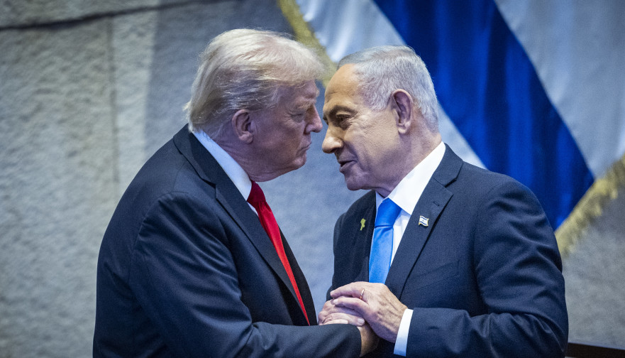 בנימין נתניהו, דונלד טראמפ (צילום: יונתן זינדל, פלאש 90)