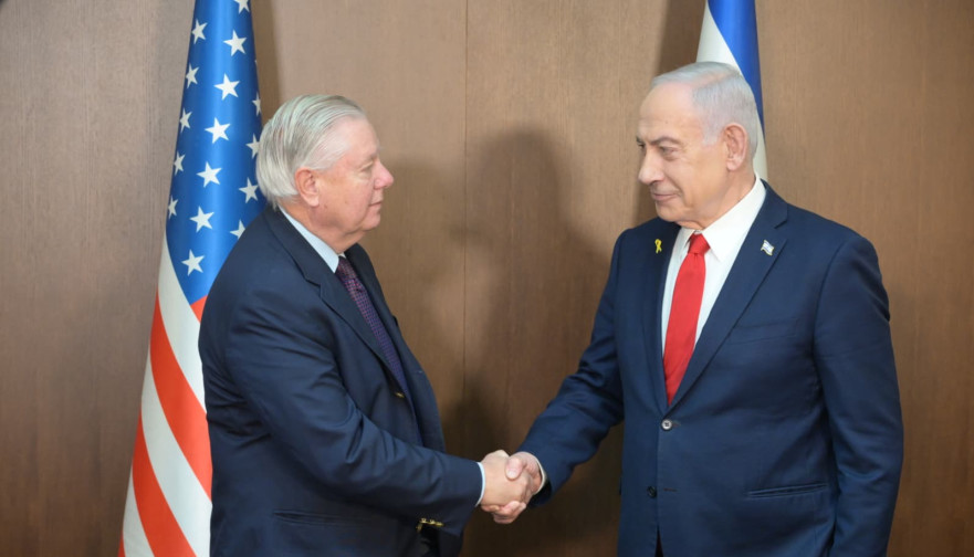 בנימין נתניהו ולינדזי גרהאם (צילום: עמוס בן גרשום לע"מ)