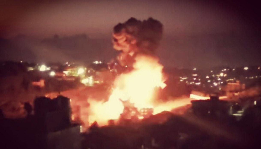 תקיפה בכפר חתא בדרום לבנון (צילום: רשתות חברתיות)