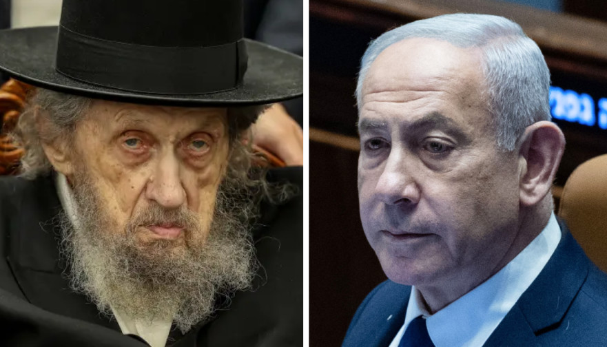 בנימין נתניהו, הרב לנדאו (צילום: שלומי כהן, פלאש 90,יונתן זינדל פלאש 90)